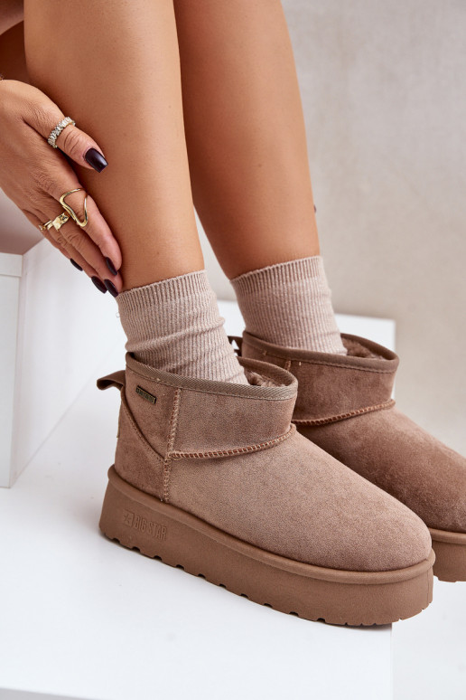 sniega apavi ar platformu Big Star OO274A100 smilšu krāsas  sniega apavi ar platformu Big Star OO274A100 smilšu krāsas