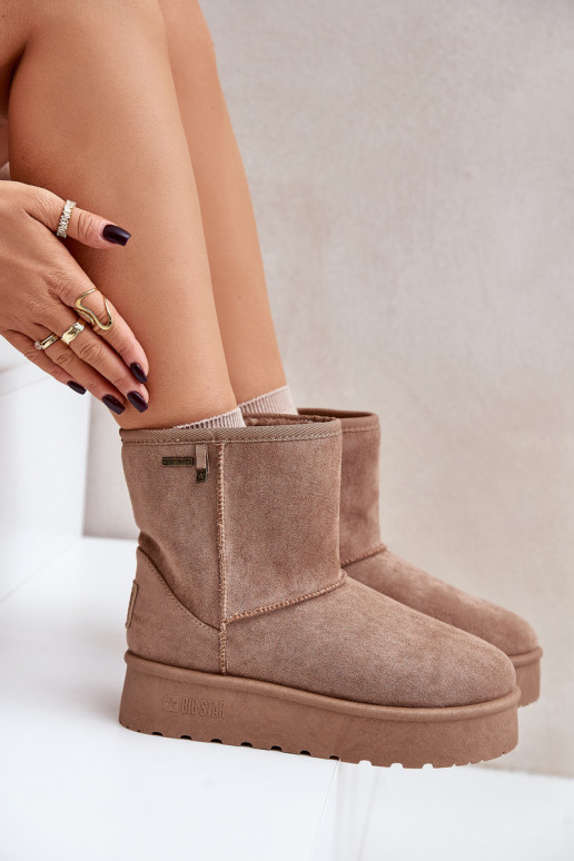 sniega apavi  ar platformu Big Star OO274A097 smilšu krāsas  sniega apavi  ar platformu Big Star OO274A097 smilšu krāsas