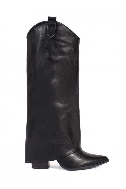 Melns Sieviešu zābaki stylu kowbojek 