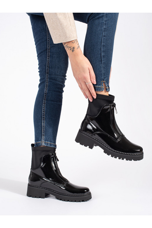 Laque Melnas krāsas sieviešu zābaki 