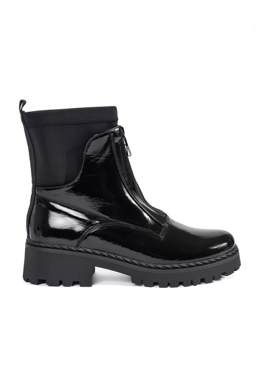 Laque Melnas krāsas sieviešu zābaki 