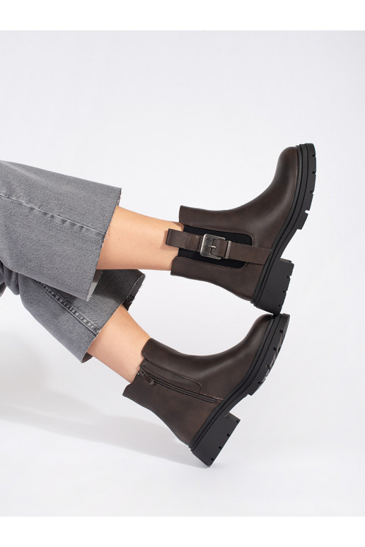 brūnas krāsas zābaki Sieviešu zābaki ar sprādzēm