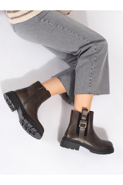 brūnas krāsas zābaki Sieviešu zābaki ar sprādzēm