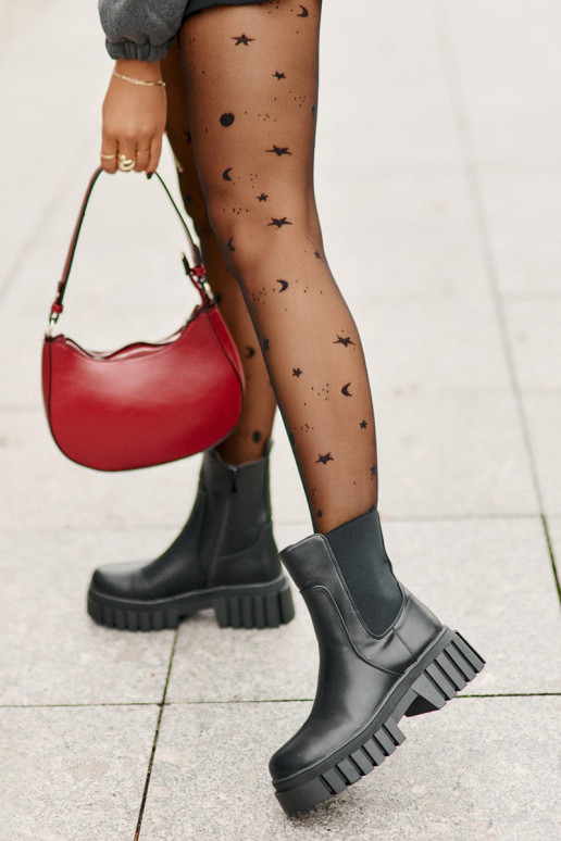 stilīgi puszābaki siltināti  S.Barski HY42-975 Melns stilīgi puszābaki siltināti  S.Barski HY42-975 Melns