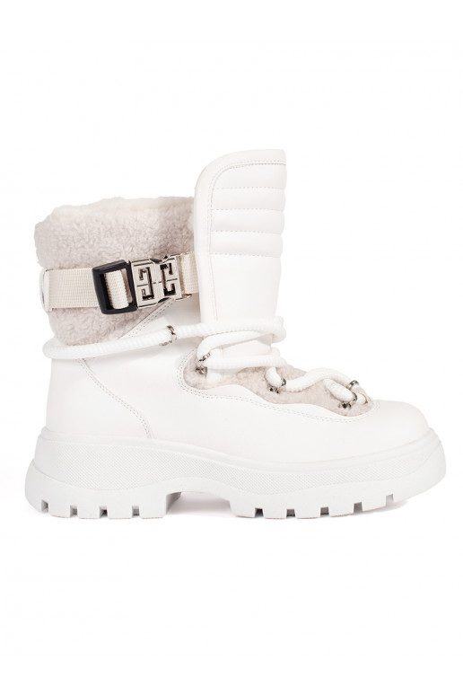 baltas krāsas Sieviešu sniega zābaki ar kažokādu 