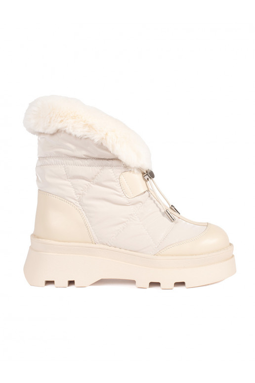 smilšu krāsas Sieviešu sniega zābaki z melna krāsam  ar platformu