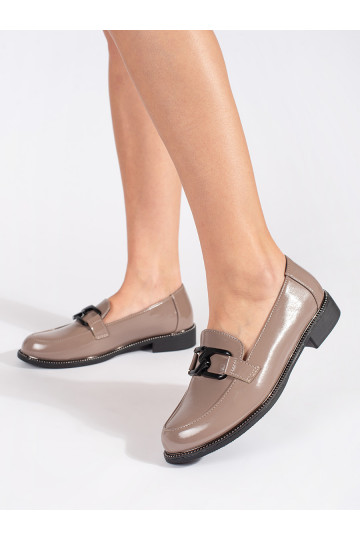 smilšu krāsas mokasīni mokasīni ze skórzaną wkładką 2