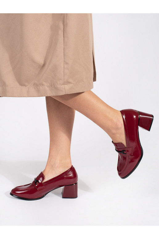 bordo krāsas kurpes sieviešu mokasīni 