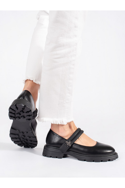 Melns Sieviešu zābaki  z metaliczną aplikacją