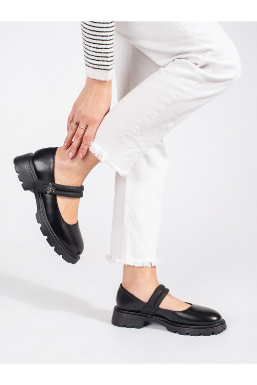 Melns Sieviešu zābaki  z metaliczną aplikacją