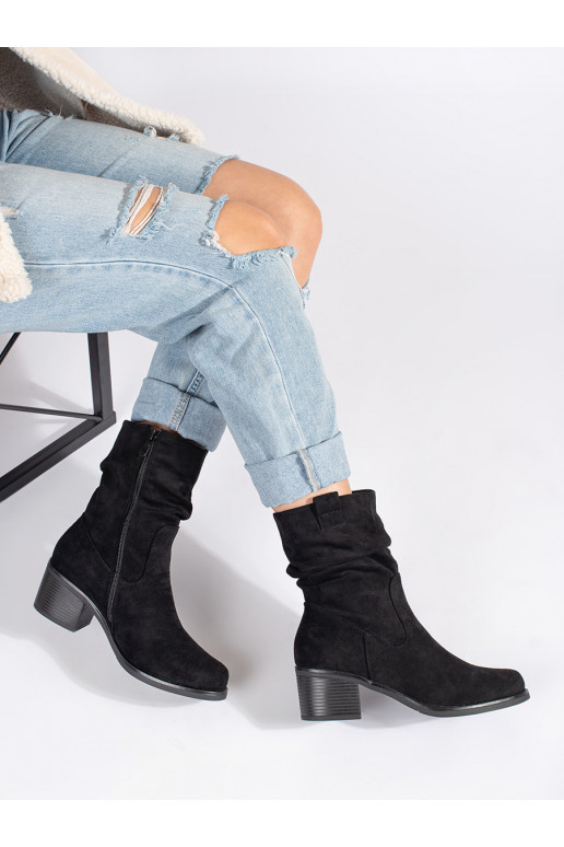 Melns sieviešu zābaki stylu kowbojek 