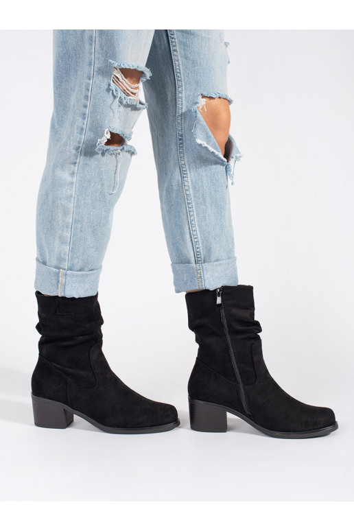 Melns sieviešu zābaki stylu kowbojek 