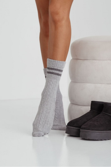 Zeķes  Warkocz Ar svītrām Pelēkas krāsas