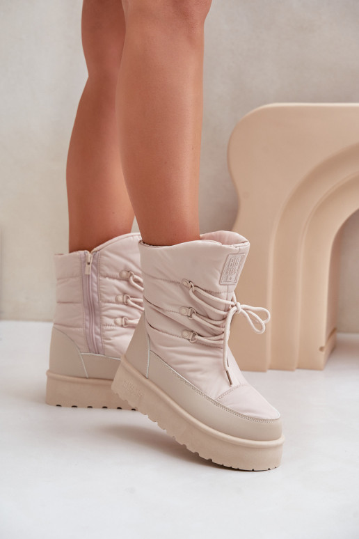 sniega apavi ar platformu  Big Star OO274885 smilšu krāsas sniega apavi ar platformu  Big Star OO274885 smilšu krāsas