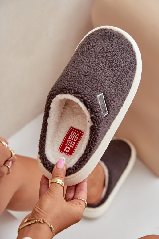 siltināti Čības ar masīvu zoli Big Star MM274134 pelēkas krāsas