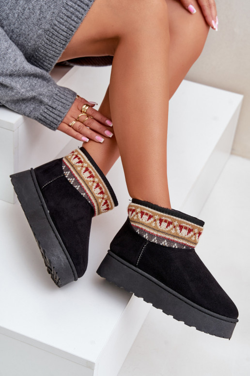 sniega apavi  ar rakstiem ar platformu Melns Avatharia sniega apavi  ar rakstiem ar platformu Melns Avatharia