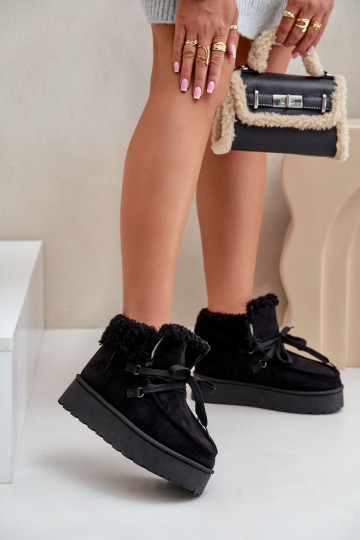 sniega apavi  ar platformu ar kažokādu Typu Branek Melns Ciabellae 2