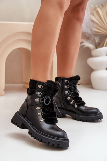 siltināti Sieviešu puszābaki apavi  no eko ādas Melns Willatta