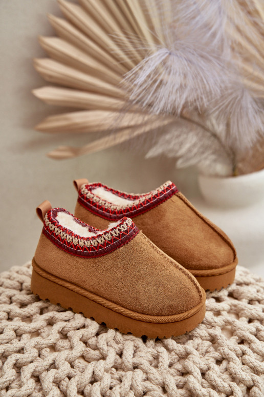 sniega apavi Sieviešu puszābaki Bērnu apavi ar platformu siltināti ar kažokādu brūnas krāsas Vilabria sniega apavi Sieviešu puszābaki Bērnu apavi ar platformu siltināti ar kažokādu brūnas krāsas Vilabria