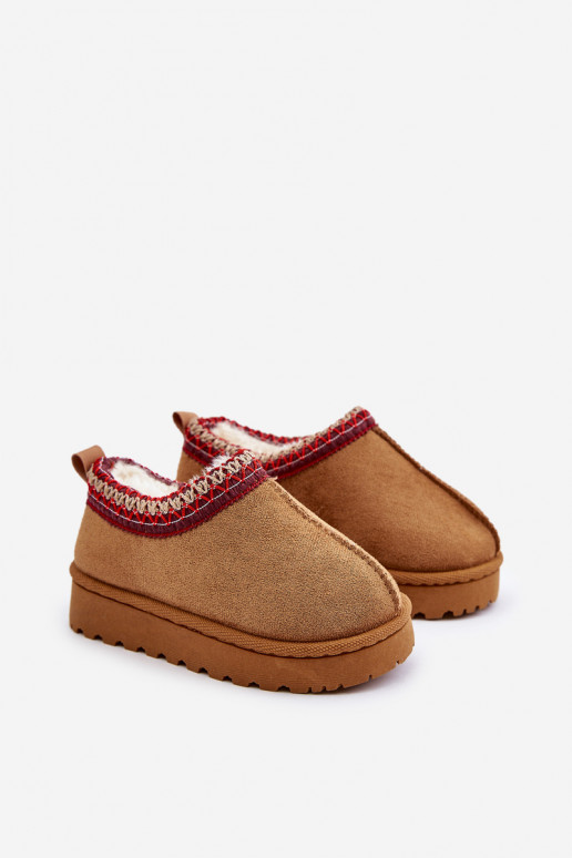 sniega apavi Sieviešu puszābaki Bērnu apavi ar platformu siltināti ar kažokādu brūnas krāsas Vilabria sniega apavi Sieviešu puszābaki Bērnu apavi ar platformu siltināti ar kažokādu brūnas krāsas Vilabria