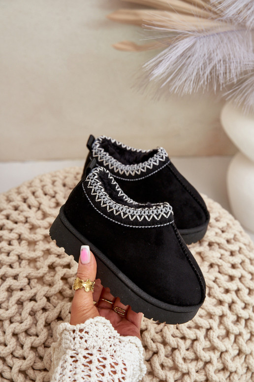 sniega apavi Sieviešu puszābaki Bērnu apavi ar platformu siltināti ar kažokādu Melns Vilabria sniega apavi Sieviešu puszābaki Bērnu apavi ar platformu siltināti ar kažokādu Melns Vilabria