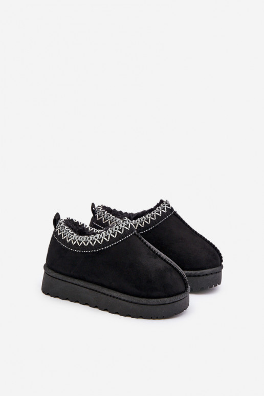 sniega apavi Sieviešu puszābaki Bērnu apavi ar platformu siltināti ar kažokādu Melns Vilabria sniega apavi Sieviešu puszābaki Bērnu apavi ar platformu siltināti ar kažokādu Melns Vilabria