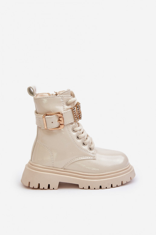 Sieviešu puszābaki Bērnu Laque siltināti ar dekorētiem papēžiem smilšu krāsas Gilian Sieviešu puszābaki Bērnu Laque siltināti ar dekorētiem papēžiem smilšu krāsas Gilian