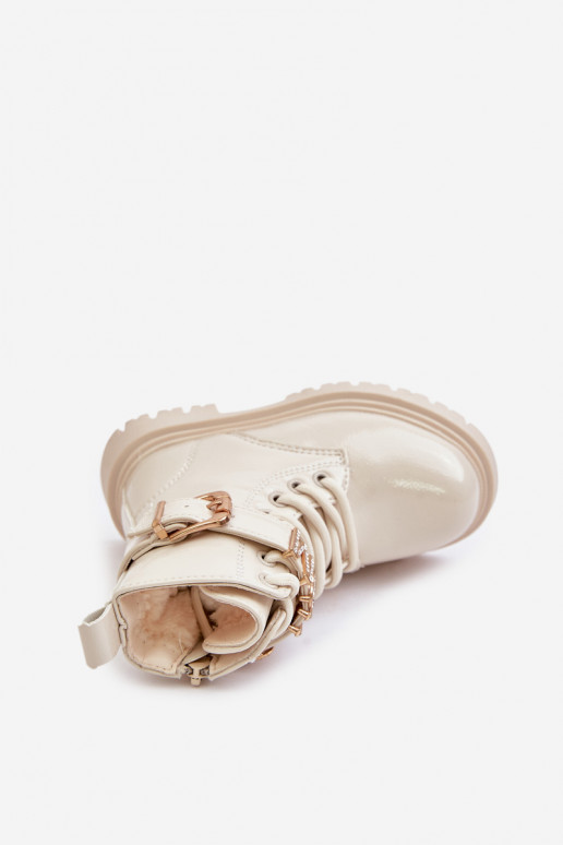 Sieviešu puszābaki Bērnu Laque siltināti ar dekorētiem papēžiem smilšu krāsas Gilian Sieviešu puszābaki Bērnu Laque siltināti ar dekorētiem papēžiem smilšu krāsas Gilian