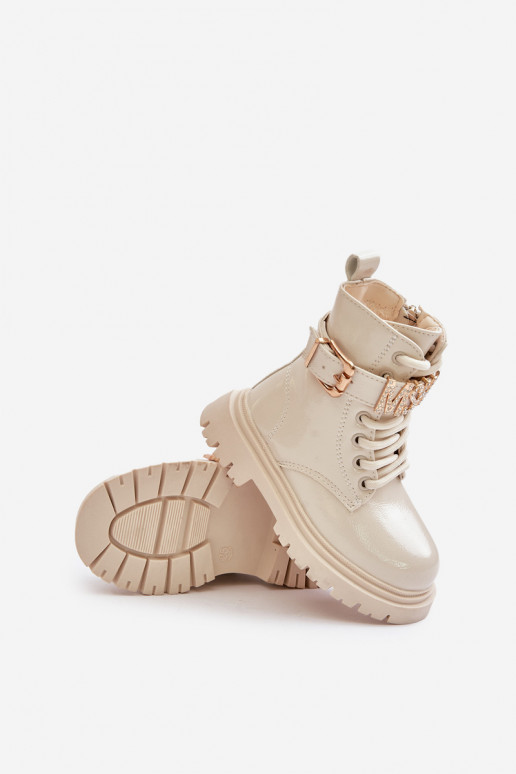 Sieviešu puszābaki Bērnu Laque siltināti ar dekorētiem papēžiem smilšu krāsas Gilian Sieviešu puszābaki Bērnu Laque siltināti ar dekorētiem papēžiem smilšu krāsas Gilian