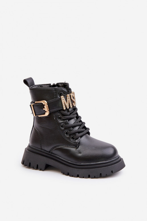 Sieviešu puszābaki Bērnu Eko   siltināti ar dekorētiem papēžiem Melns Gilian