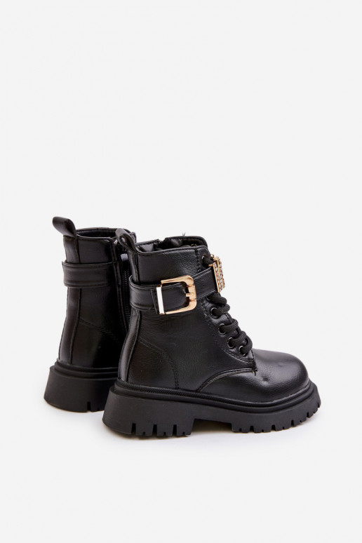 Sieviešu puszābaki Bērnu Eko   siltināti ar dekorētiem papēžiem Melns Gilian