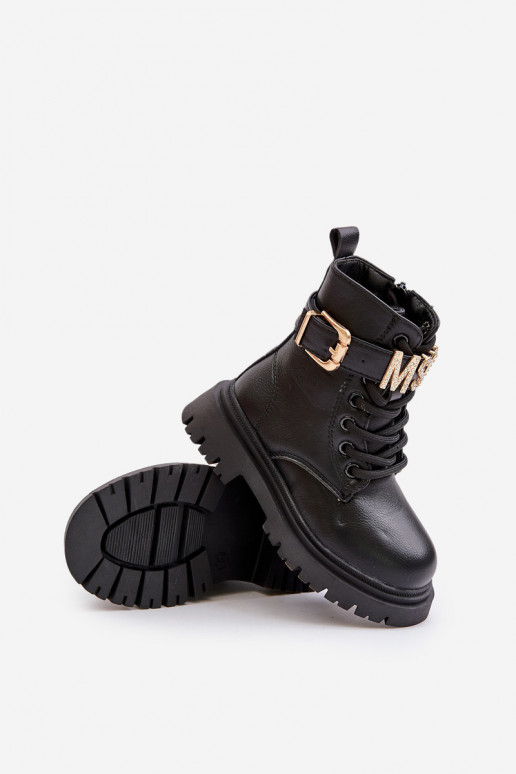 Sieviešu puszābaki Bērnu Eko   siltināti ar dekorētiem papēžiem Melns Gilian