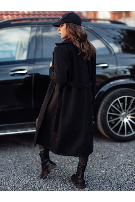 CASHMELY sieviešu oversize mētelis, gari sasiets melns Dstreet NY0714