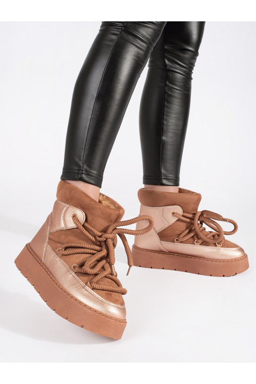 brūnas krāsas  Sieviešu sniega zābaki 