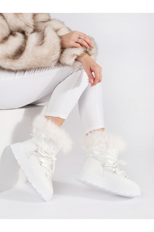 baltas krāsas Sieviešu sniega zābaki ar kažokādu 