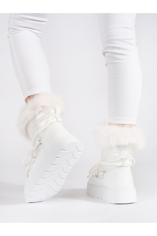 baltas krāsas Sieviešu sniega zābaki ar kažokādu 