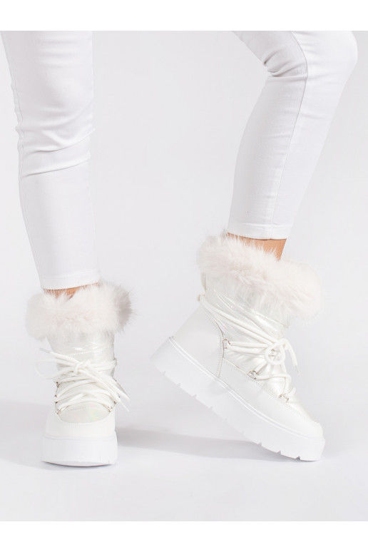 baltas krāsas Sieviešu sniega zābaki ar kažokādu 