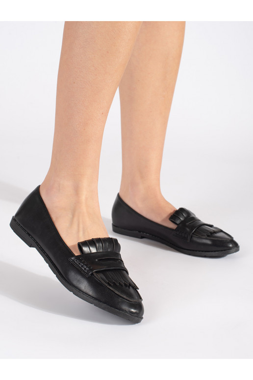 Melns mokasīni ozdobione frędzlami Melns mokasīni ozdobione frędzlami