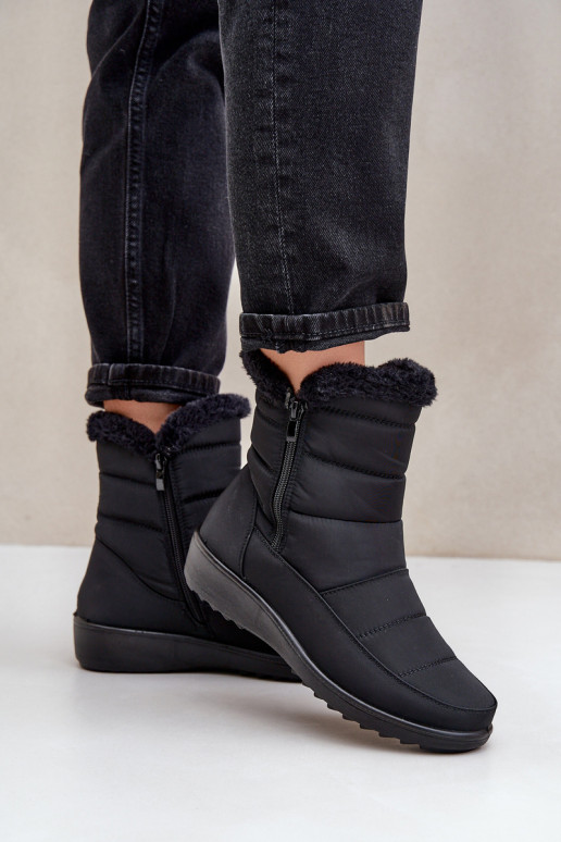 sniega apavi   ar kažokādu Melns Fiorittia sniega apavi   ar kažokādu Melns Fiorittia