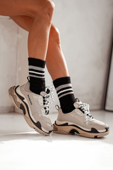 Svītraini apavi Skarpety  ar svītrām  Melns