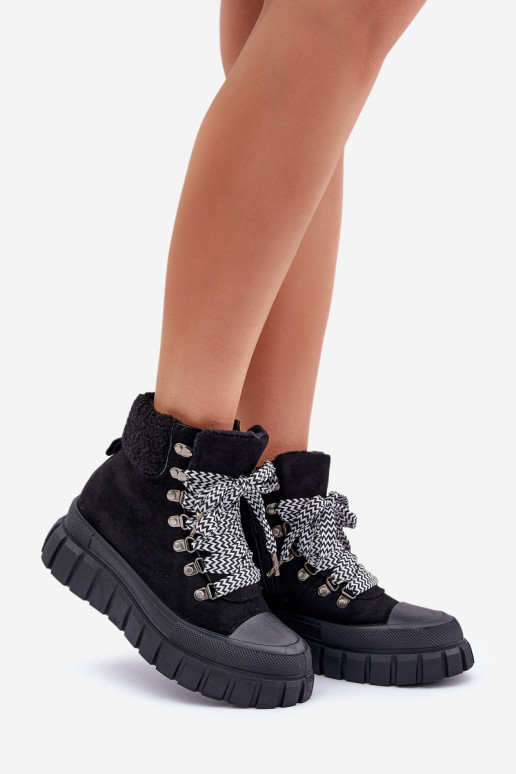 siltināti Sieviešu puszābaki apavi ar platformu Melns Alcyhen  siltināti Sieviešu puszābaki apavi ar platformu Melns Alcyhen