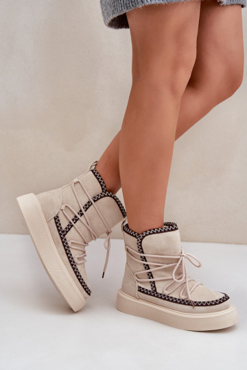 sniega apavi  Z Haftem ar platformu Ziloņkaula krāsas Naleris