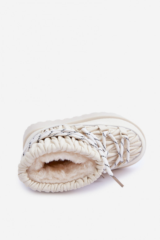 sniega apavi Bērnu apavi siltināti Grubym ar kažokādu Ziloņkaula krāsas Nastira sniega apavi Bērnu apavi siltināti Grubym ar kažokādu Ziloņkaula krāsas Nastira