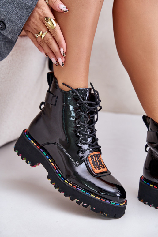 Artiker siltināti lakoti zābaki melnā... Artiker siltināti lakoti zābaki melnā...