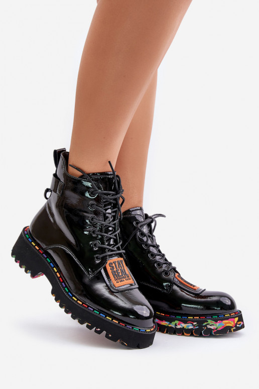 Artiker siltināti lakoti zābaki melnā... Artiker siltināti lakoti zābaki melnā...