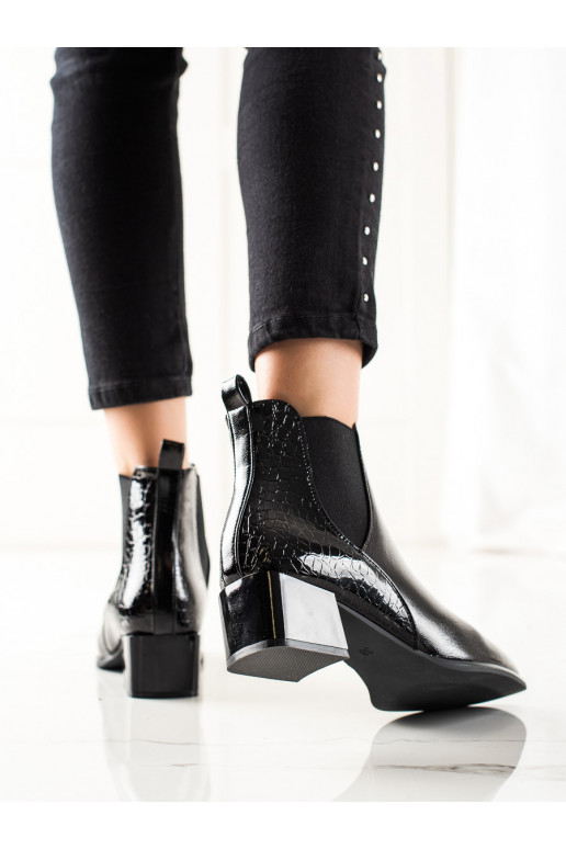 Eleganta stila Sieviešu zābaki Shelovet Melnas krāsas Eleganta stila Sieviešu zābaki Shelovet Melnas krāsas