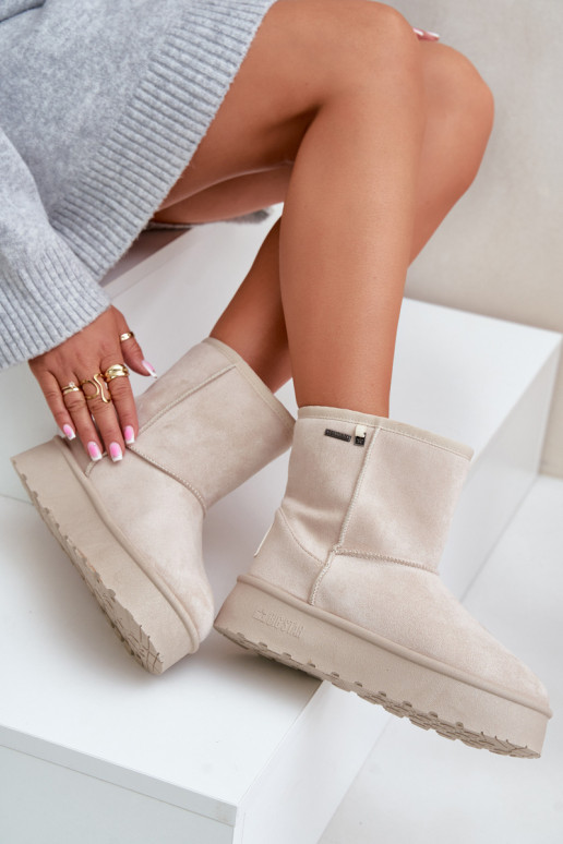 sniega apavi  ar platformu Big Star OO274897 Ziloņkaula krāsas  sniega apavi  ar platformu Big Star OO274897 Ziloņkaula krāsas