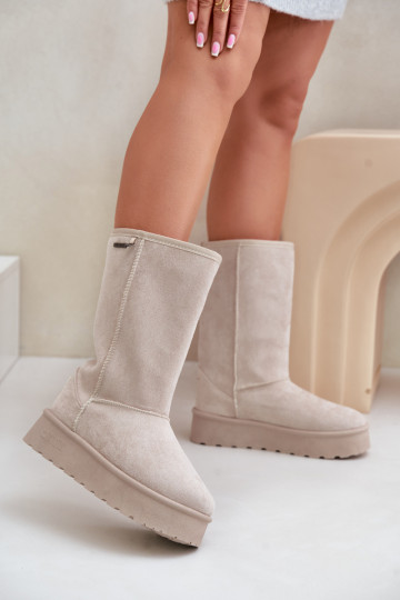  sniega apavi ar platformu Big Star OO274894 Ziloņkaula krāsas