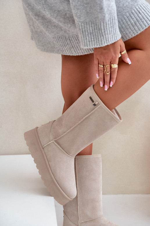  sniega apavi ar platformu Big Star OO274894 Ziloņkaula krāsas