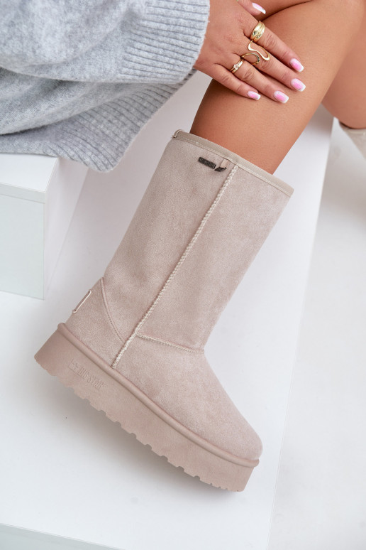  sniega apavi ar platformu Big Star OO274894 Ziloņkaula krāsas